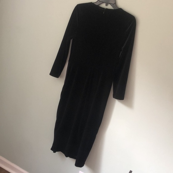 Banana Republic Black Velvet Faux Wrap Dress - Picture 4 of 4